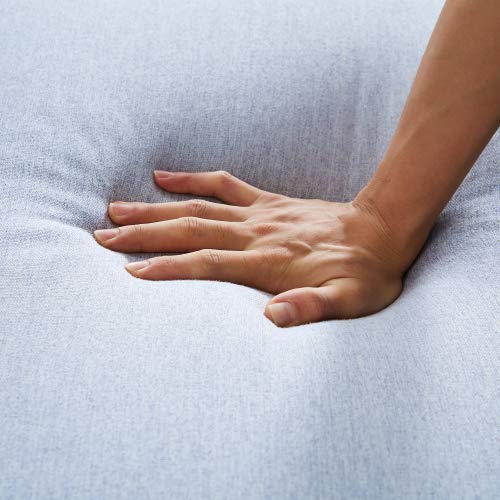 Fabric Sofa Couch, Mid Century Upholstered Loveseat Lounger for Living Room (Grey, 76inch)