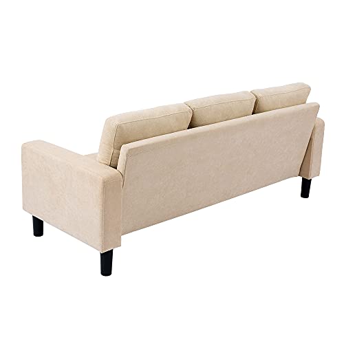 3 Piece Small Sofa Couch Set, 3-Seater + Single Armchair+ 1-Loveseat, for Small Space Living Room (Beige)