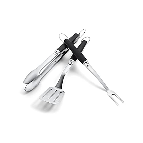 Weber Q 1200 Gas Grill (Blue) with Adapter Hose, Thermometer, Tool Set and BBQ Grill Gift Set Bundle (5 Items)