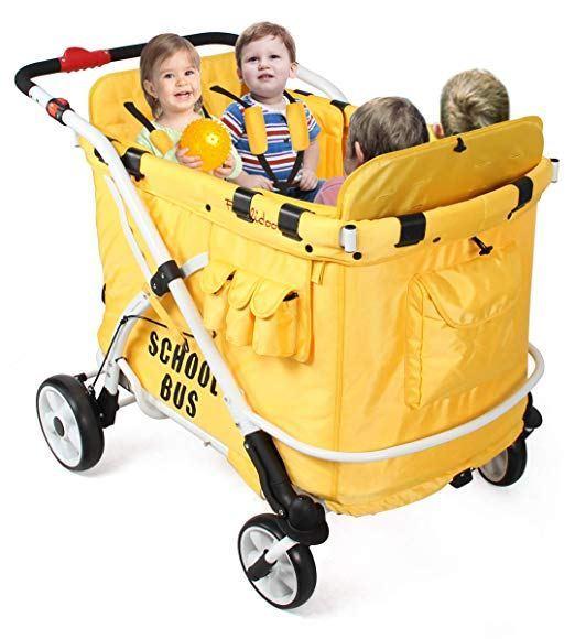 WonderFold Baby MJ06 Multi-Purpose Folding Kids School Bus Quad Stroller Wagon New