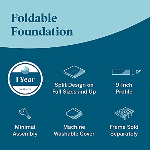 Lucid High-Profile Foldable 9 Inch Steel Queen Box Spring Foundation with Center Support Bolts; Cover-Included