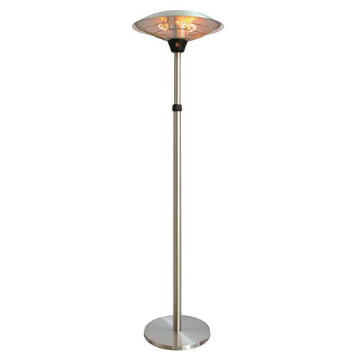 GLZM 2200W Telescopic Electric Patio Heater, Waterproof, 3 Power Settings, Carbon Fiber Tube Outdoor Heater, Dumping Protection