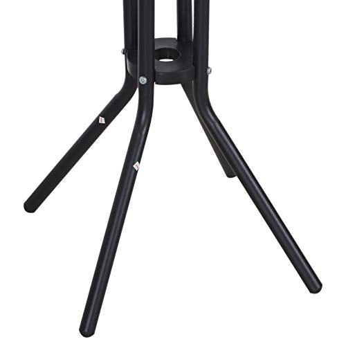 Outsunny 3 Piece Bar Height Outdoor Patio Pub Bistro Table Chairs Set with Comfortable Design & Durable Build, Black/Tan