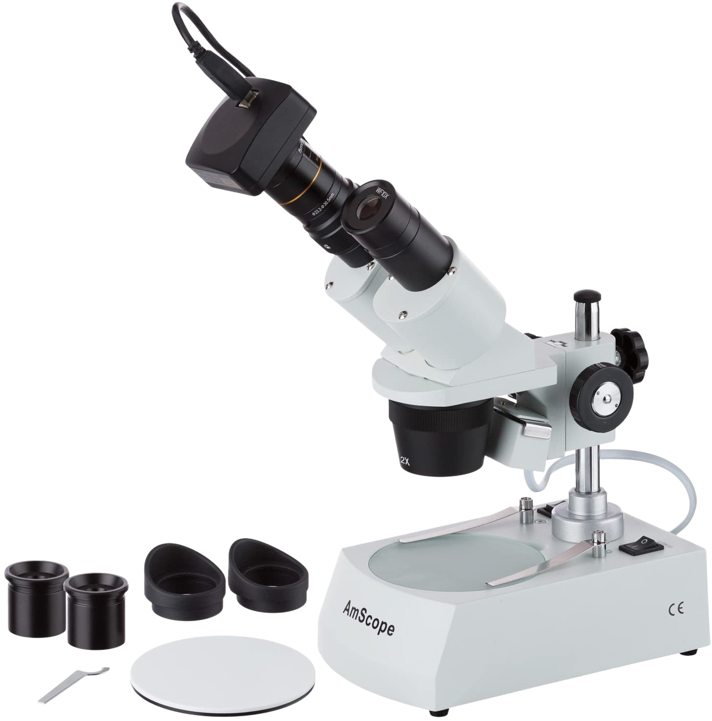 Amscope SE306R-PZ-3M 20X - 80X 3MP Digital Camera Compact Multi Lens Stereo Microscope New