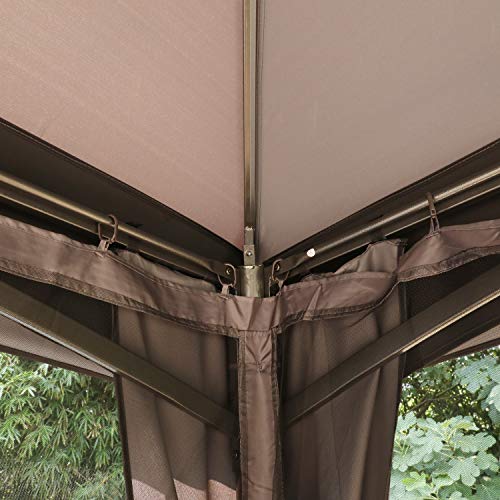 ABCCANOPY Gazebo 10x13 Patio Gazebo, Double Soft-top Garden Gazebos with Mosquito Netting for Patios, Yard, Garden or Outdoor Event, Dark Gray
