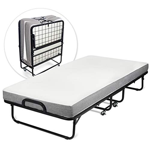 Milliard Diplomat Folding Bed – Twin Size - with Luxurious Memory Foam Mattress and a Super Strong Sturdy Frame – 75” x 38