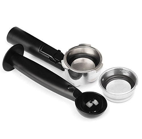 Espresso Machine & Cappuccino Maker with Milk Steamer- 15 Bar Pump, 7 Pc All-In-One Barista Bundle Set w/ Built-in Frother (Inc: Coffee Bean Grinder, Milk Frothing Cup, Tamper & 2 Cups), 1350W (Silver)