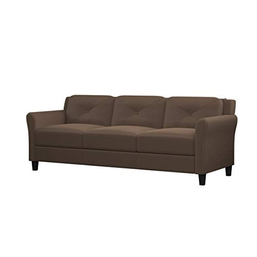 Lifestyle Solutions Harrington Stationary Sofa in Brown Microfiber