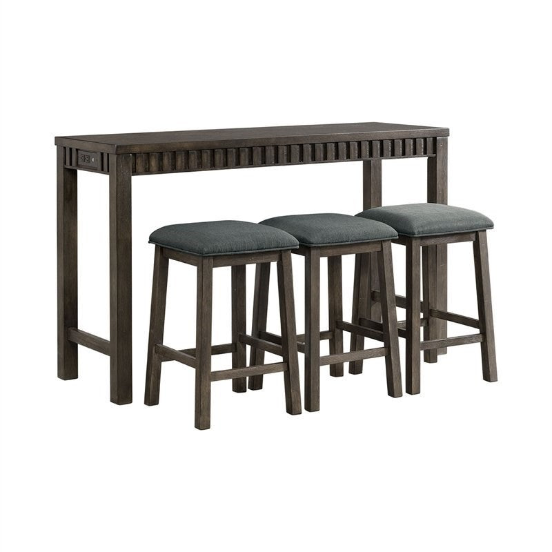 Picket House Furnishings Stanford Multipurpose Bar Table Set in Gray