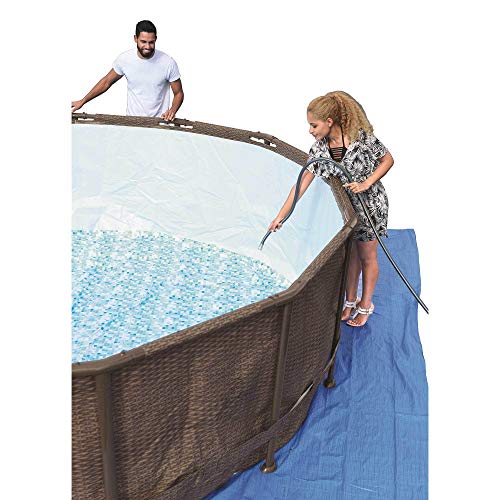 Bestway 15125 16ft x 48in Power Steel Round Frame Above Ground Pool Set & Pump