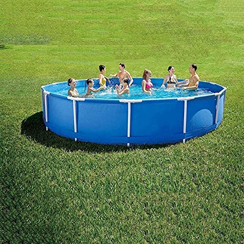 Yuansr 10ft x 30in Round Round Frame Swimming Pool Metal Frame Pool Above Ground Pool Pond Family Swimming Pool Metal Frame Structure Pool Leisure (Color : Blue)