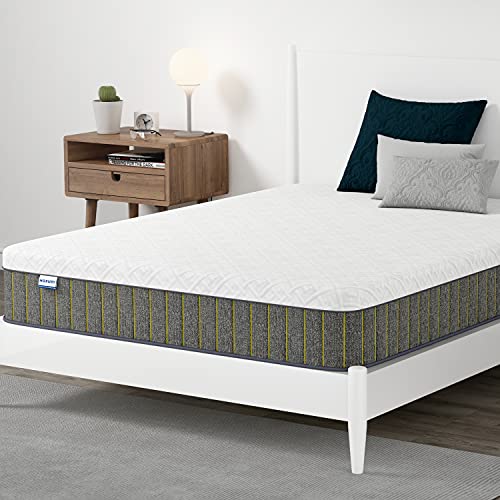 Queen Mattress, HOXURY 10 Inch Hybrid Mattress Queen Size, Memory Foam & Individually Wrapped Pocket Coils Innerspring Mattress in a Box, Pressure Relief & Cooler Sleeping