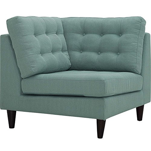 Modway Empress Mid-Century Modern Upholstered Fabric Corner Sofa In Laguna