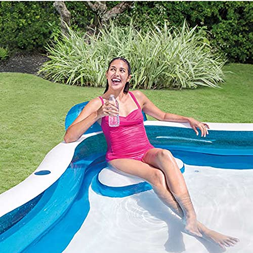 Swimming Pool,Inflatable Pool Large Paddling Family Pool for Children,Rectangular Thicken Heavy Duty Above Ground Pool for Kids,Adults,Outdoor,Backyard,with Air Pump,Blue,22922965cm