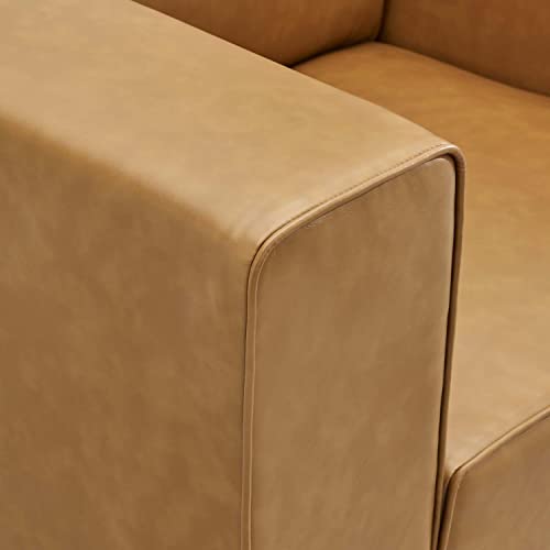 Modway Mingle Vegan Leather Lounge Armchair, Tan