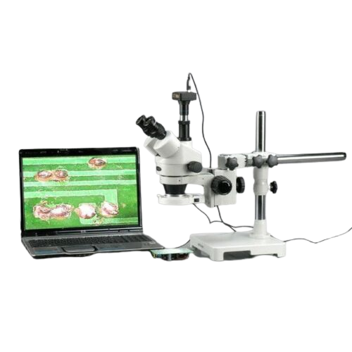 Amscope SM-3TX-54S 3.5X - 45X Boom Stand Trinocular Zoom Stereo Microscope Plus 54 LED Light New