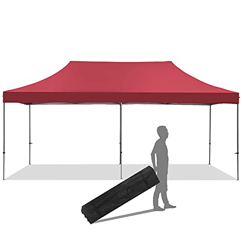 Diophros Outdoor Popup Canopy Tent, Gazebo Portable Shade Instant Tent 10x20 6 Person Adjustable Sunshade Tent with Carrying Bag for Party Car Sun Shade