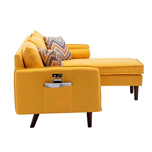 Lilola Home LHF-89628YW Sectional, Yellow