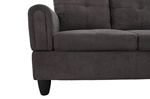 Star Home Living Right Facing Sectional 2 Pieces Set Sofas, Dark Brown