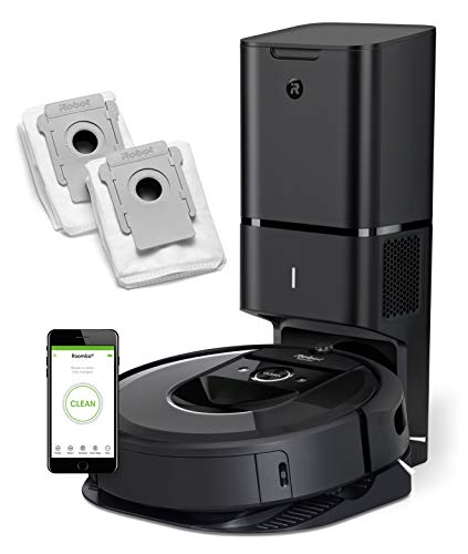 iRobot Roomba i7+ (7550) Robot Vacuum Bundle with Automatic Dirt Disposal - Wi-Fi Connected, Smart Mapping, Ideal for Pet Hair (+2 AllergenLock Dirt Disposal Bags)