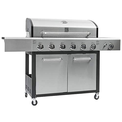 Kenmore PG-40611SOL-AM 6 Side Burner XL Grill, Black and Stainless Steel