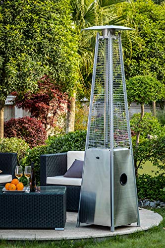 Legacy Heating Quartz Galss Tube Patio Heater, Visual Flame Heater 40000BTU (Stainless Steel)
