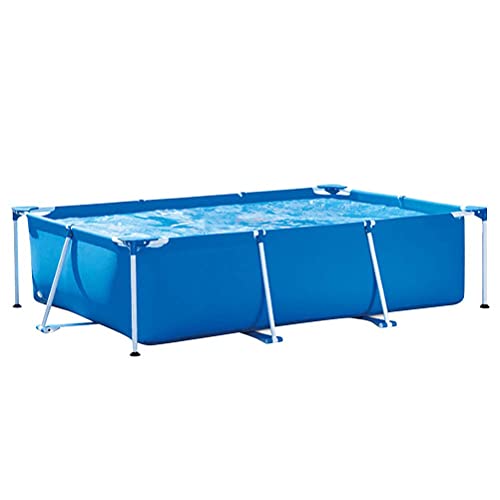 Soniker 118.1 x 78.7 x 29.5 Inches Rectangular Steel Frame Above Ground Swimming Pool, Outdoor Backyard Swimming Pools for Adults and Kids, Family, Easy Set, Cover + Ground Cloth, Blue