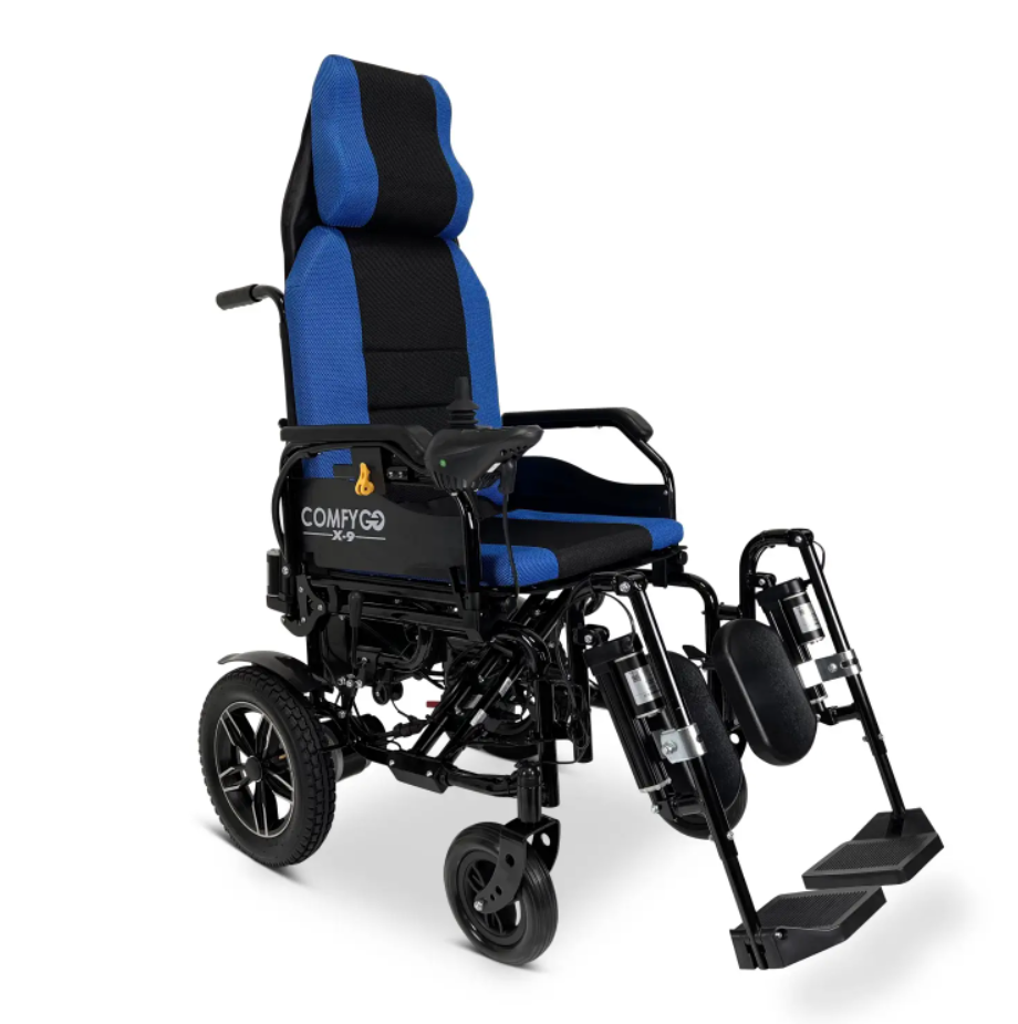 ComfyGO X-9 Electric Wheelchair with Automatic Recline 10 Mile Range New