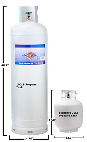 Flame King YSN-100 YSN100 100 Pound Steel Propane Tank Cylinder with 10% POL Valve and Collar, White