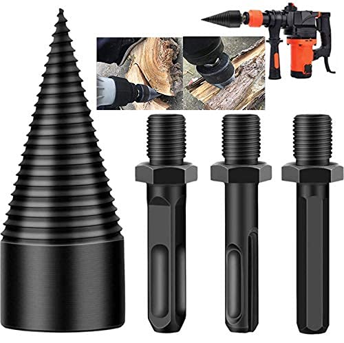 Firewood Drill Bit Wood Splitter,electric log splitter drill bit, Wood Splitting Drill Bit,1 Firewood Drill Bit,Portable Wood Cut Tool for Hand Drill Stick l(42mm) (42mm. Pack of 3)