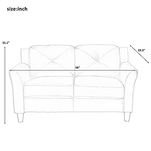 Harper & Bright Designs 3-Piece Living Room Sectional Sofa Set Modern Style Button Tufted Upholstered Chair Loveseat Sofa Set Sectional Couch, Grey