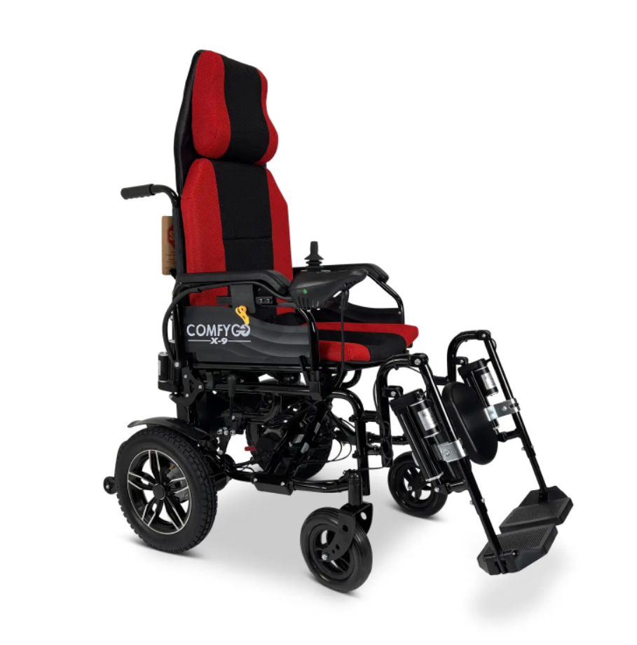ComfyGO X-9 Electric Wheelchair with Automatic Recline 10 Mile Range New