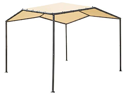 ShelterLogic 10' x 10' Pacifica Gazebo Canopy Charcoal Carbon Steel Frame and Marzipan Tan Water Resistant and Sun Protection Cover