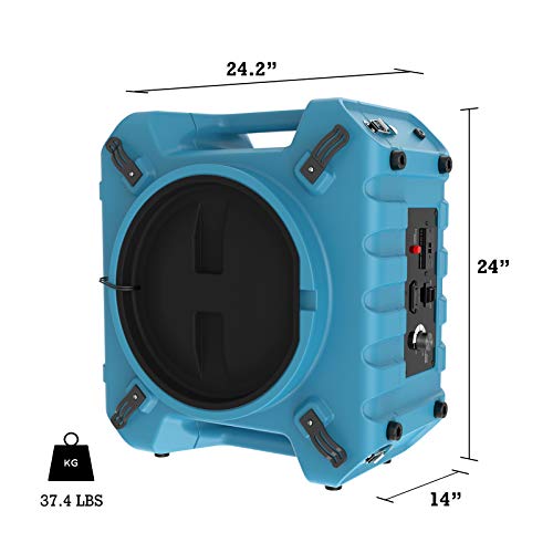 AlorAir PureAiro HEPA Pro 870 Air Scrubber 3-Stage Filtration Negative Machine Air Scrubber | Professional Water Damage Restoration for Air Cleaner | up to 550 CFM