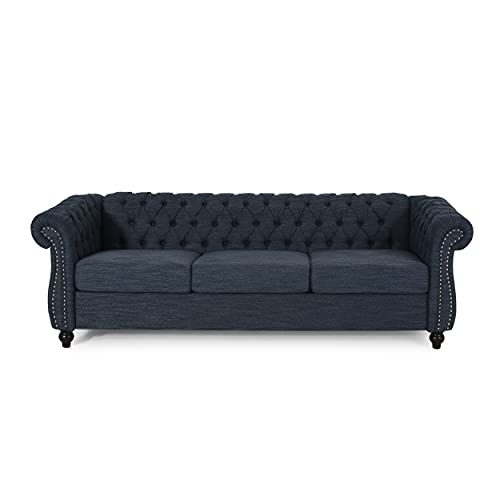 Christopher Knight Home Parksley Sofas, Navy Blue + Dark Brown