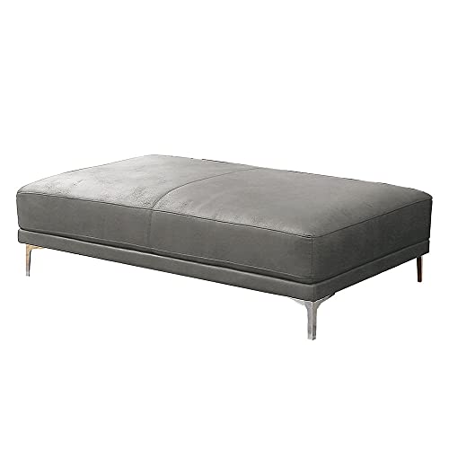 Poundex Wide F6431 Cocktail Ottoman, Large, Antique Grey
