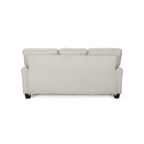 Christopher Knight Home Bridget 3-Seater Sofa, Traditional, Modern, Beige, Dark Brown