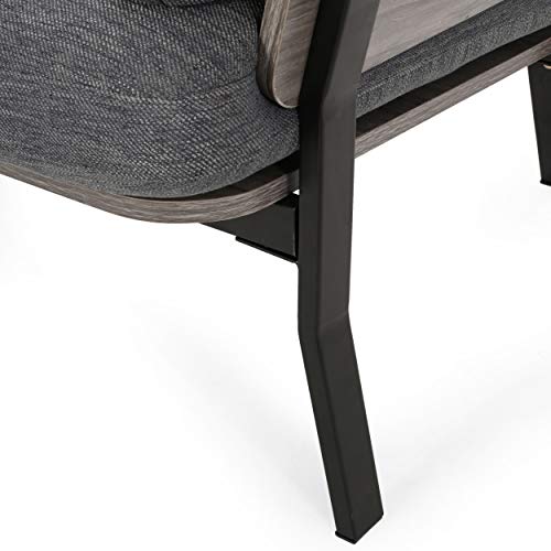 Christopher Knight Home Abigail Mid-Century Modern 3 Seater Wood Frame Sofa, Charcoal, Gray, Black