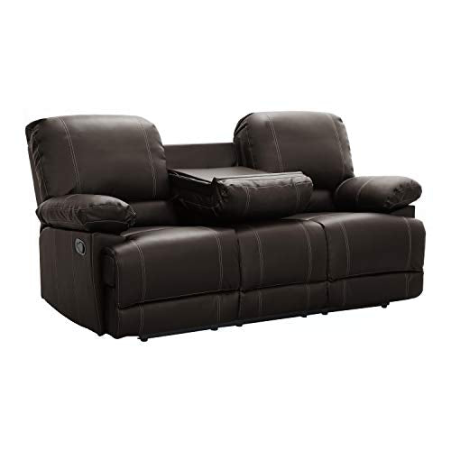 Lexicon Randolph Faux Leather Double Reclining Dropdown Table Sofas, 81
