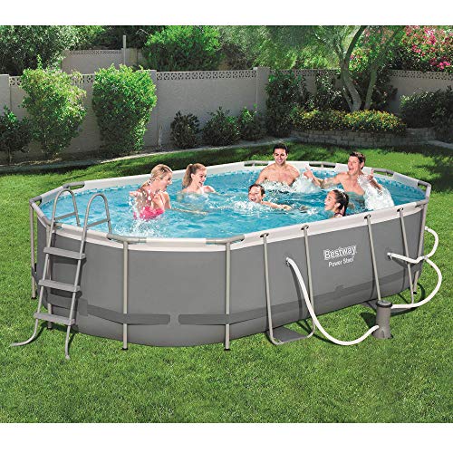 Bestway Power Steel 16 x 10-Foot Above Ground Pool Set with w/Surface Skimmer