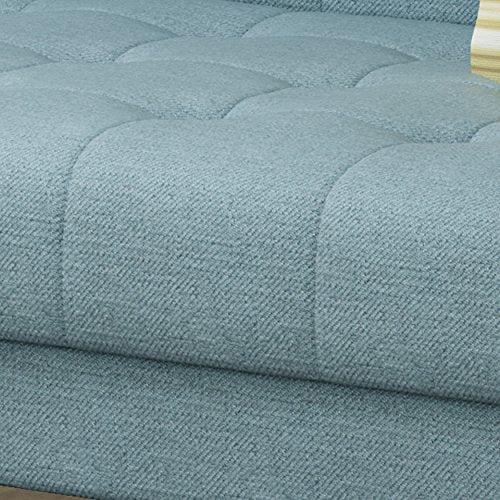 Christopher Knight Home 305141 Aidan Mid Century Modern Tufted Fabric Sofa, Blue
