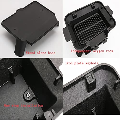 grill-burners Barbecue Grill Charcoal Portable BBQ Portable Barbecues Household Charcoal Wild Cast Iron Grill Thicken Outdoor Oyster Portable Small Mini Home Indoor, Black, 40x27x18cm