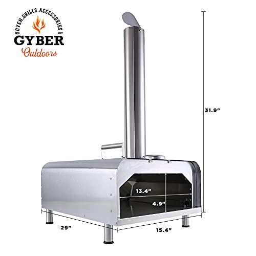 GYBER Fremont Wood Fired Pizza Oven (Outdoor), Fueled by Natural or Flavored Wood Pellet | Fast, Efficient Heating Element | Stainless Steel