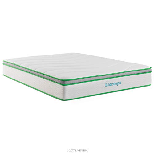 LINENSPA 10 Inch Latex Hybrid Mattress - Supportive - Responsive Feel - Medium Firm - Temperature Neutral - Queen