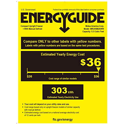 MIDEA MRU05M2AWW Freezer, 5.3 Cu.ft, White