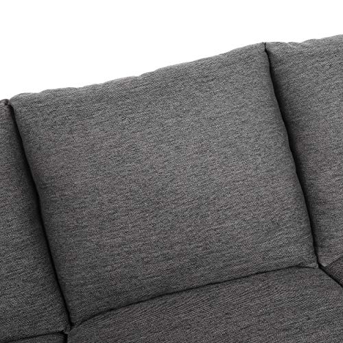 Christopher Knight Home Clarkdale 3 Seater Sofa, Charcoal + Dark Brown