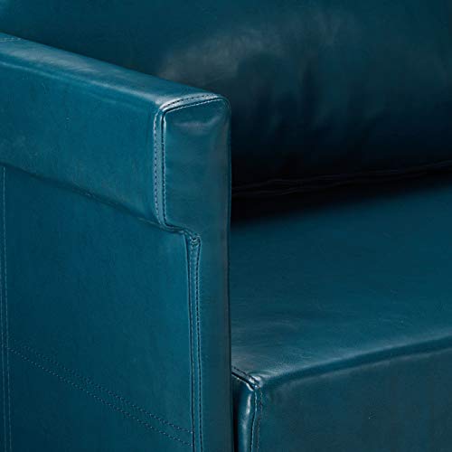 Christopher Knight Home Bellerose Leather Settee, Teal
