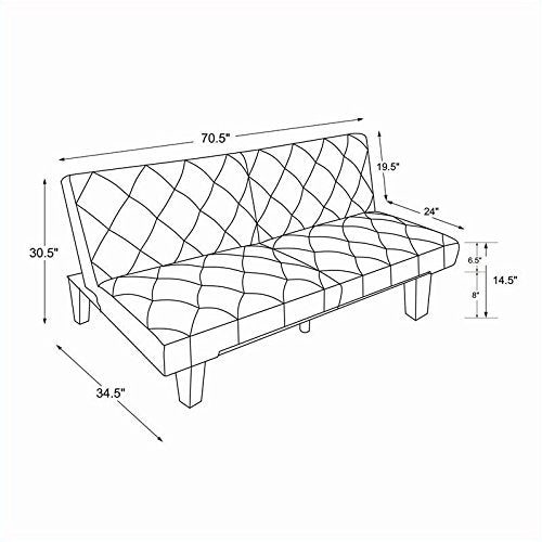 Allora Microfiber Fabric Diamond Tufting Convertible Sofa in Brown
