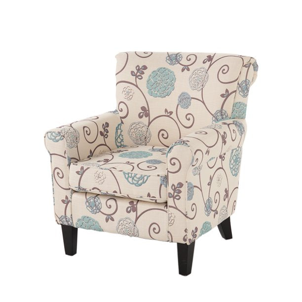 Desert Fields Hannah Fabric Club Chair, Blue and Beige
