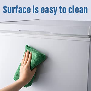 【US Stock】 3.5 cu.ft Chest Freezer Removable Storage Basket, Top Open Door Freezing Machine for Home and Kitchen/Dorm/Bar/Office, 7 Temperature Settings White